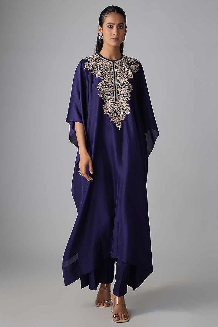 Purple Silk Kaftan Set by Jayanti Reddy at Pernia's Pop Up Shop