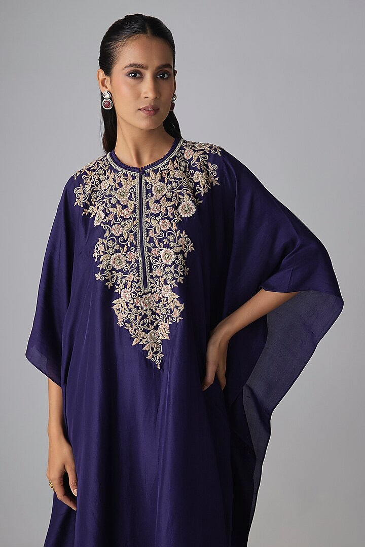 Purple Silk Kaftan Set by Jayanti Reddy at Pernia's Pop Up Shop