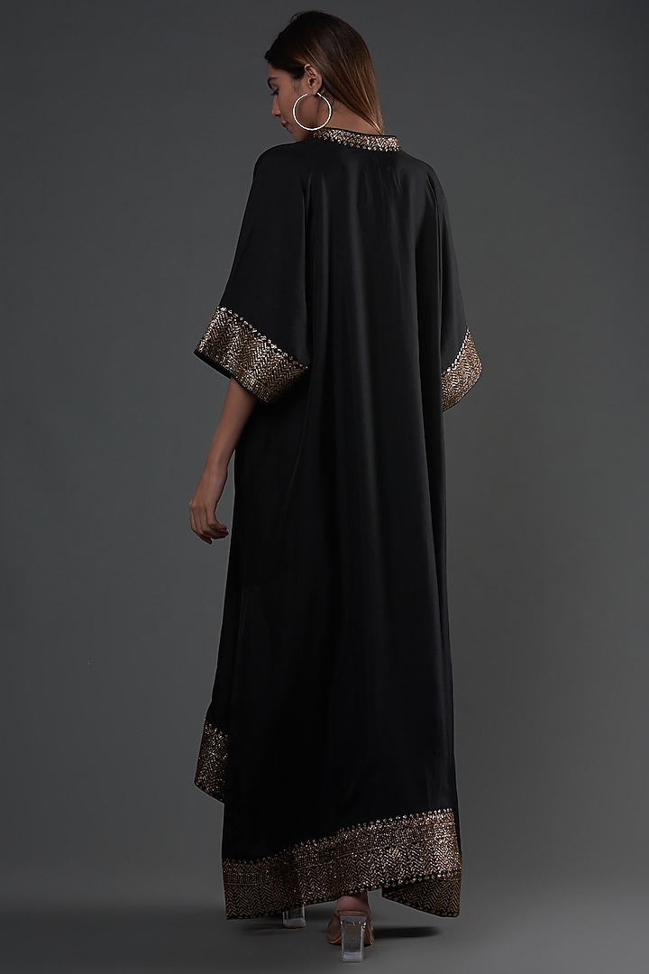 Black Silk Kaftan by Jayanti Reddy at Pernia's Pop Up Shop