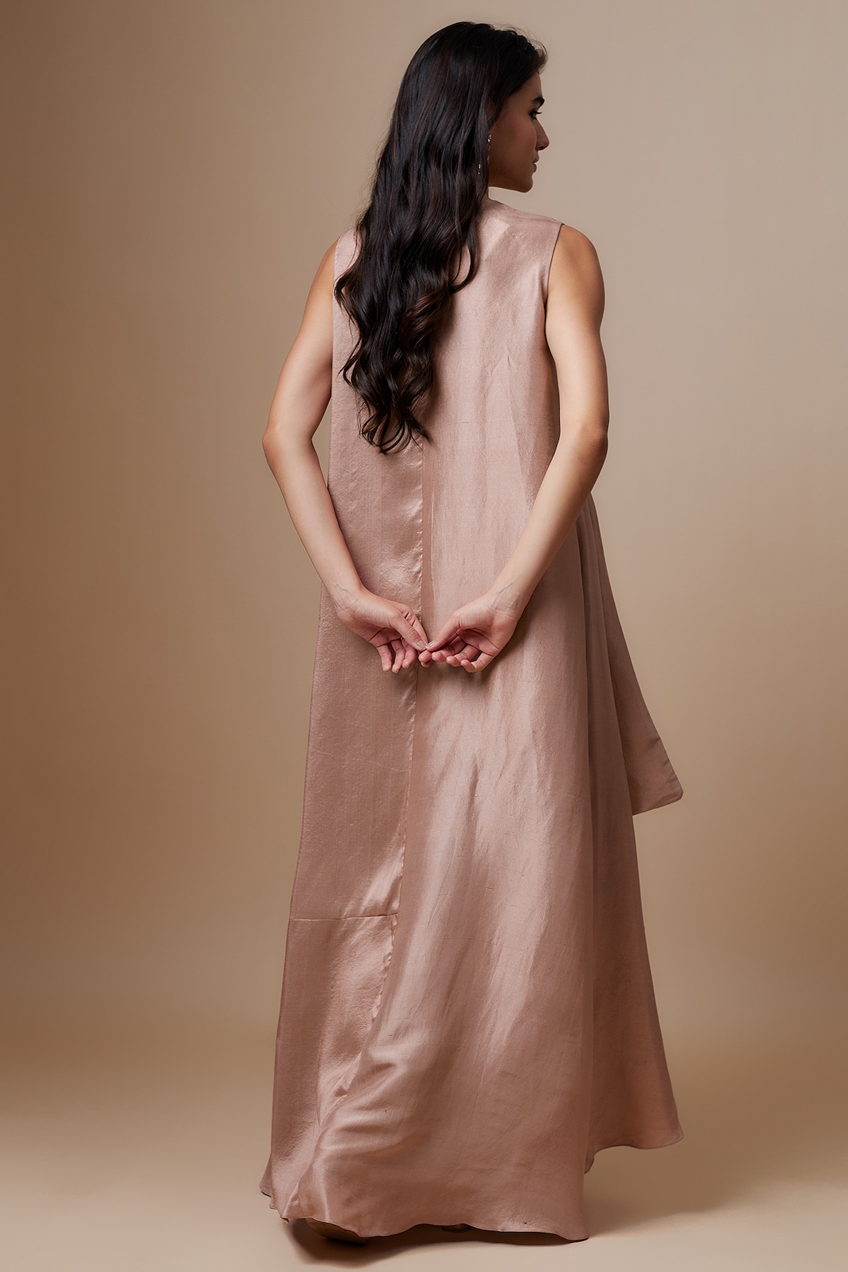 slim fit dress slacks Peach Twilight Elegance Gown– Teuta Matoshi main image 1