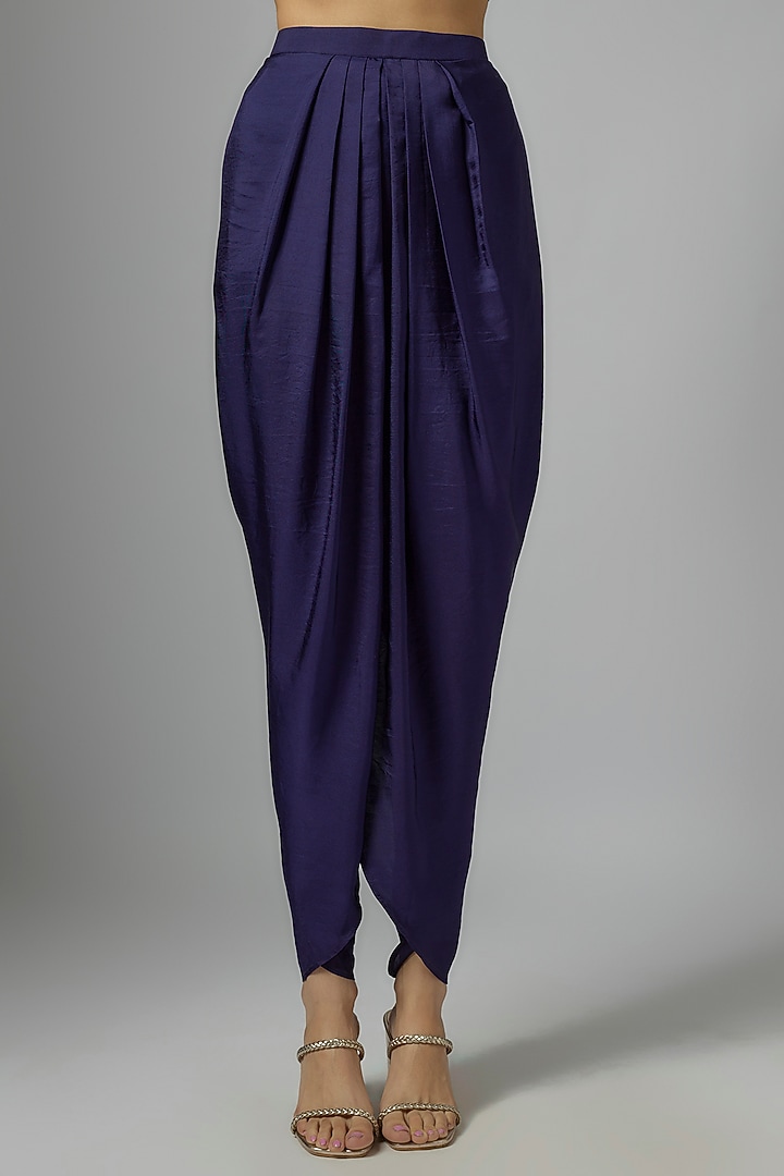 Purple Silk Embroidered Cape Set by Jayanti Reddy at Pernia's Pop Up Shop