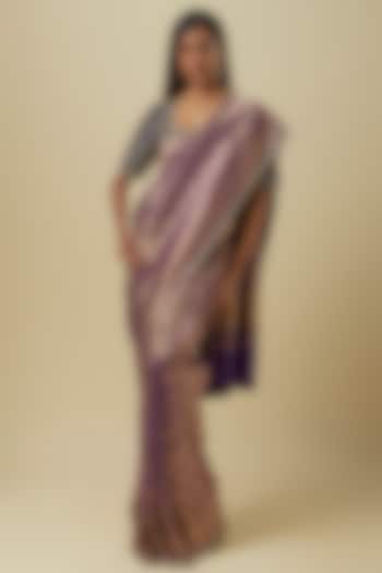 Purple Banarasi Bridal Saree Set by Jayanti Reddy at Pernia's Pop Up Shop