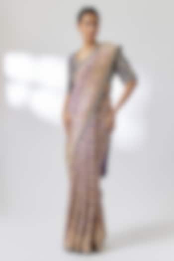 Purple Banarasi Bridal Saree Set by Jayanti Reddy at Pernia's Pop Up Shop