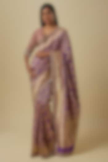Purple Banarasi Saree Set by Jayanti Reddy at Pernia's Pop Up Shop
