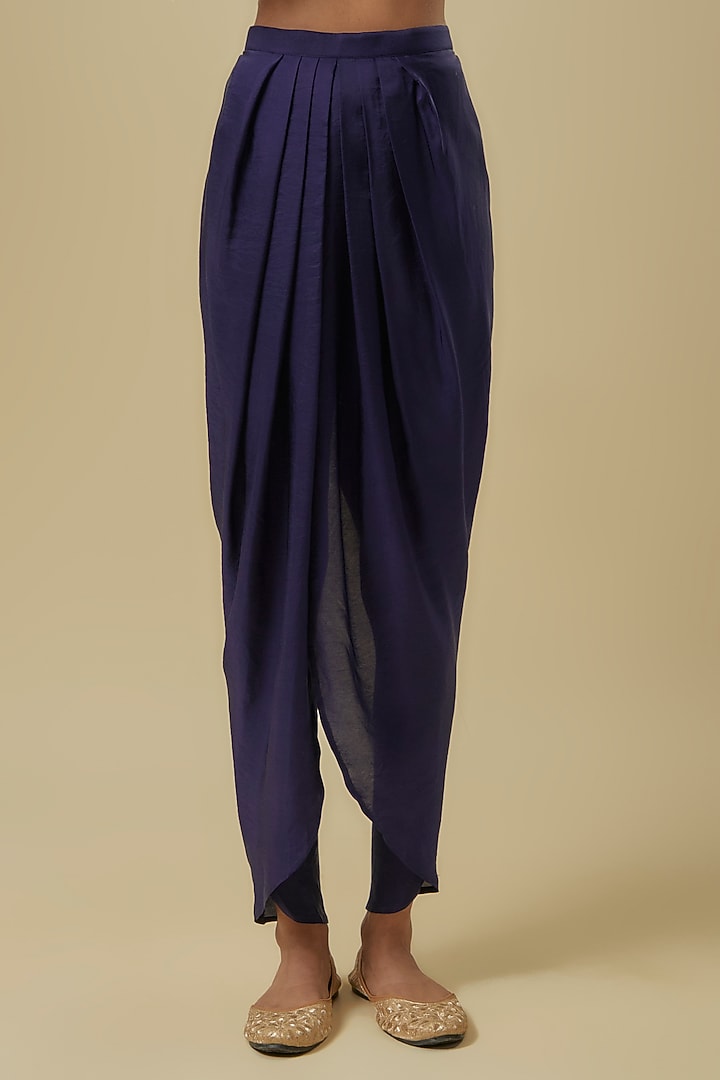 Purple Silk Zardosi Embroidered Tunic Set by Jayanti Reddy at Pernia's Pop Up Shop