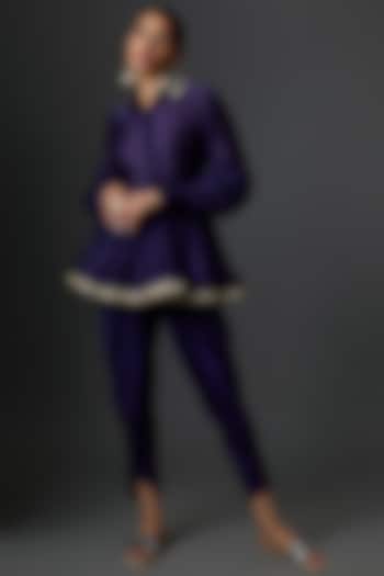 Purple Silk Dhoti Set by Jayanti Reddy at Pernia's Pop Up Shop