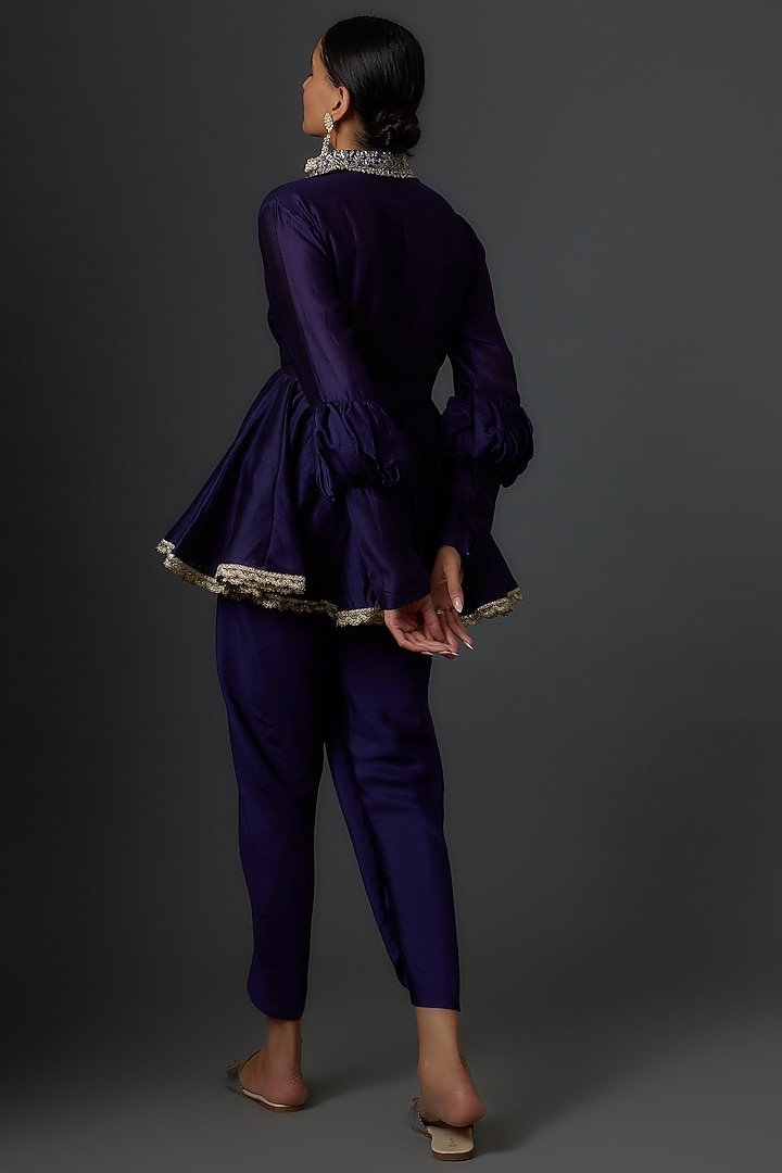 Purple Silk Dhoti Set by Jayanti Reddy at Pernia's Pop Up Shop