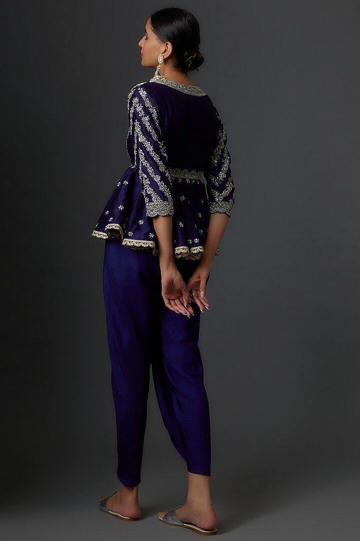 Purple Silk Dhoti Set by Jayanti Reddy at Pernia's Pop Up Shop