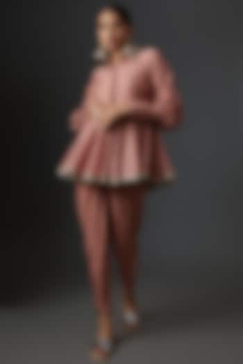 Peach Silk Dhoti Set by Jayanti Reddy at Pernia's Pop Up Shop