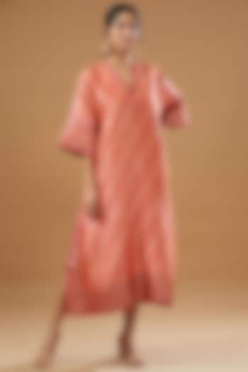 Rani Pink Banarasi Embroidered Kaftan by Jayanti Reddy at Pernia's Pop Up Shop