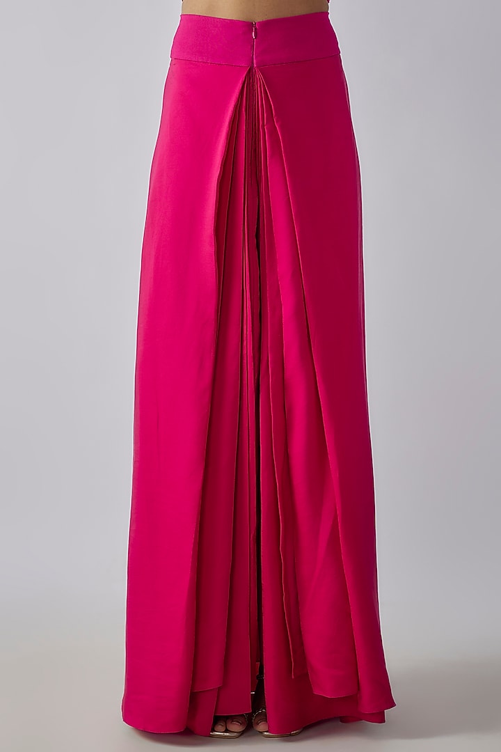 Fuchsia Silk Zardosi Embroidered Cape Set by Jayanti Reddy at Pernia's Pop Up Shop