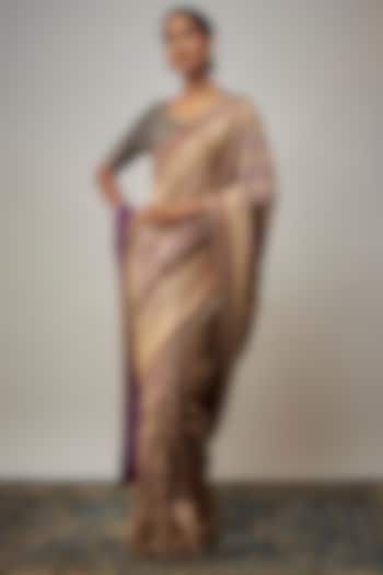 Purple Banarasi Bridal Saree Set by Jayanti Reddy at Pernia's Pop Up Shop