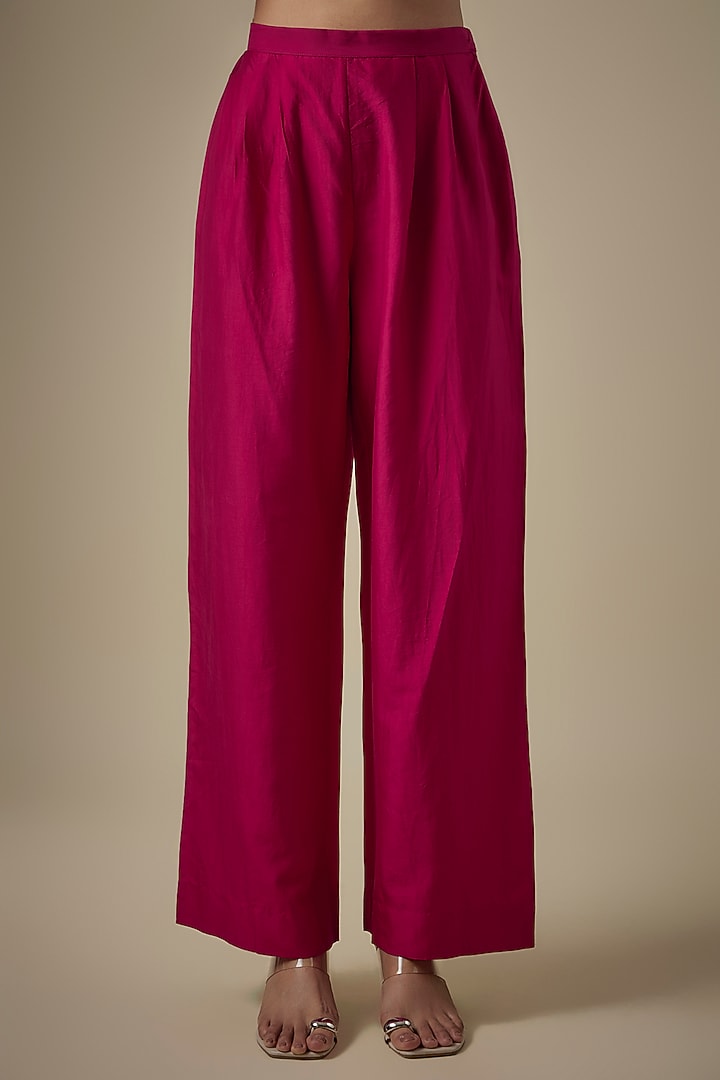 Pink Silk Embroidered Kaftan Set by Jayanti Reddy at Pernia's Pop Up Shop