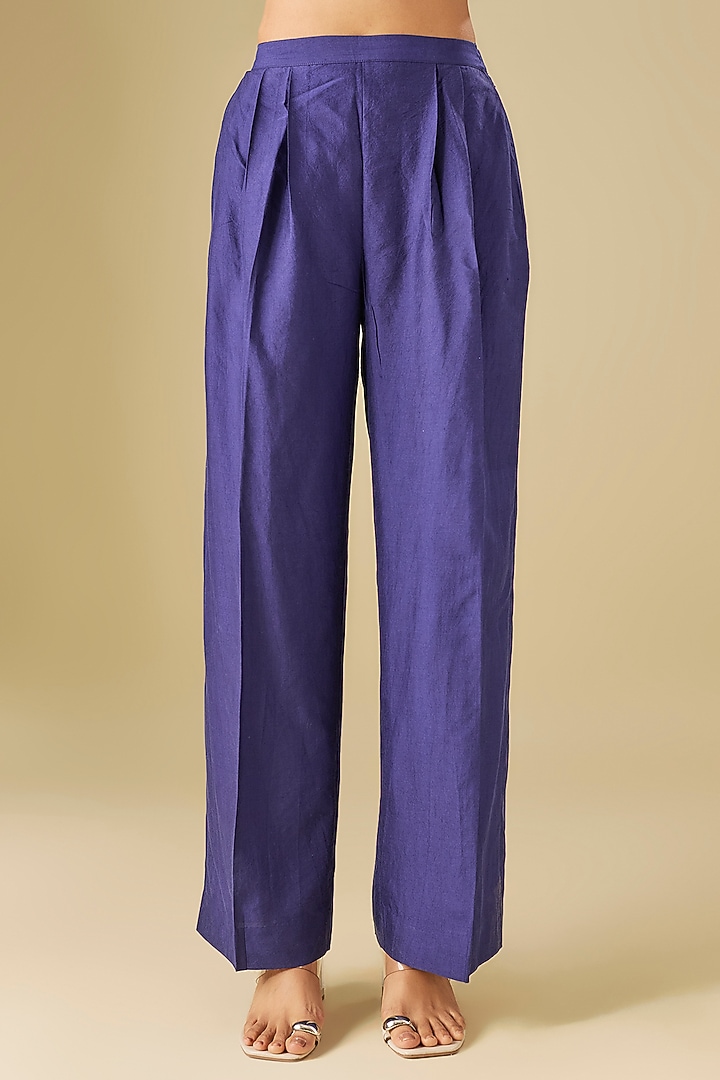 Purple Silk Zardosi Embroidered Kaftan Set by Jayanti Reddy at Pernia's Pop Up Shop