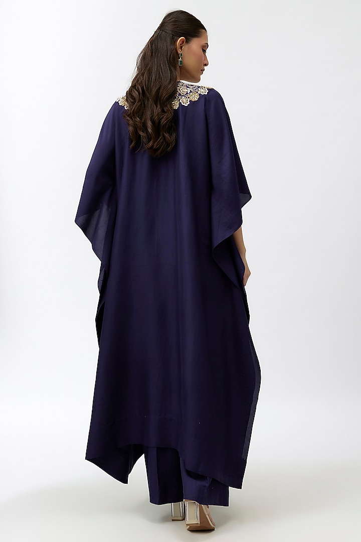 Purple Silk Zardosi Embroidered Kaftan Set by Jayanti Reddy at Pernia's Pop Up Shop