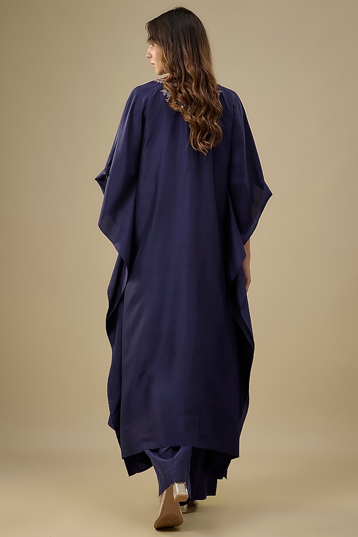 Purple Silk Zardosi Embroidered Kaftan Set by Jayanti Reddy at Pernia's Pop Up Shop