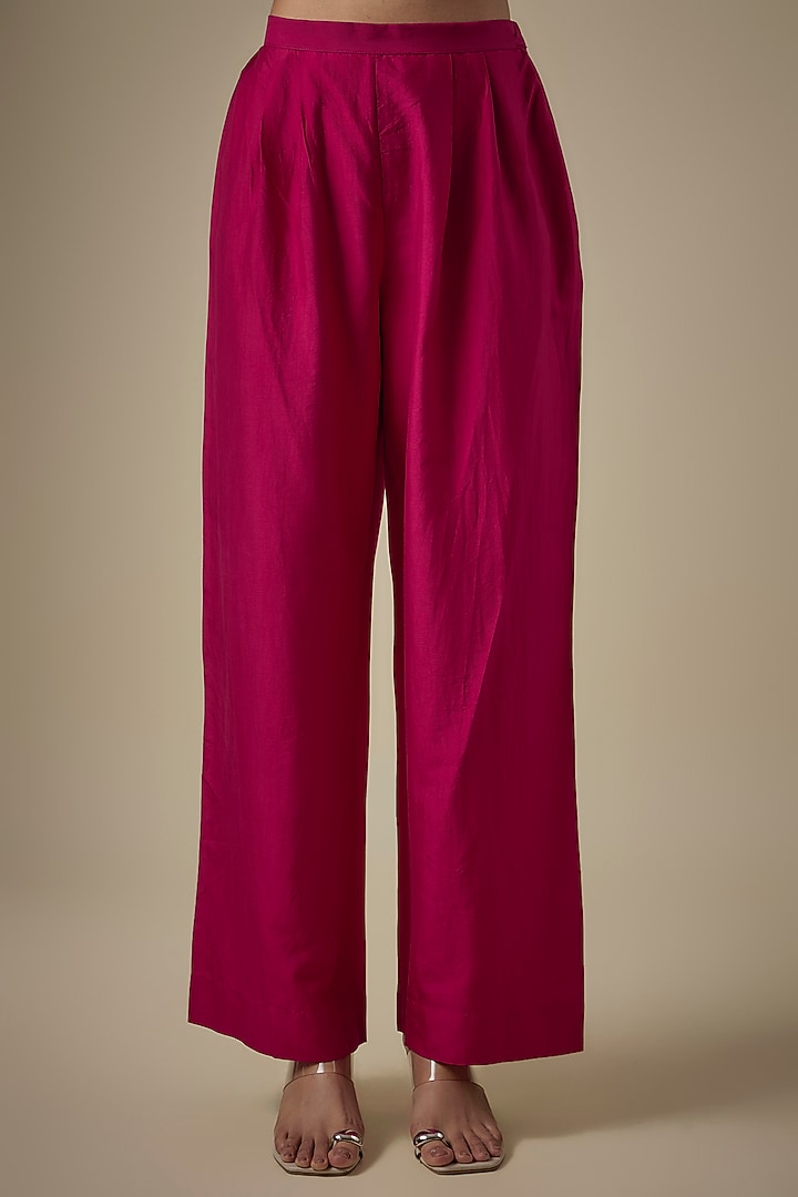 Pink Silk Embroidered Kaftan Set by Jayanti Reddy at Pernia's Pop Up Shop
