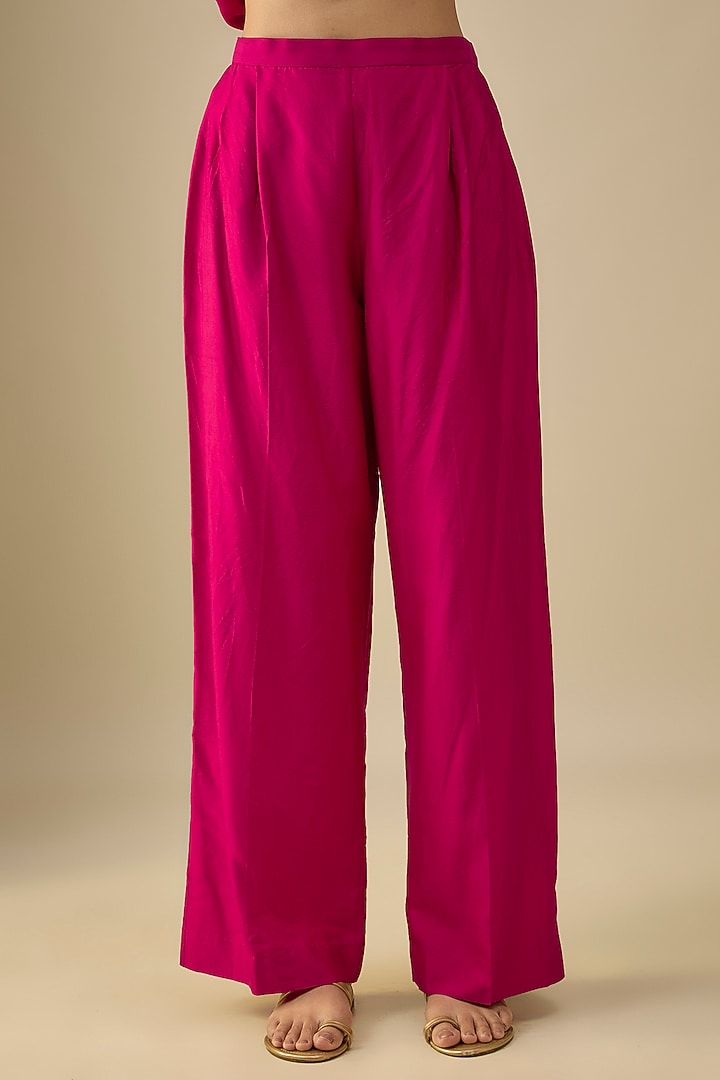 Pink Silk Zardosi Embroidered Kurta Set by Jayanti Reddy at Pernia's Pop Up Shop