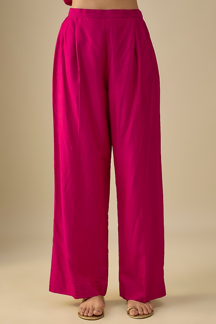Pink Silk Zardosi Embroidered Kurta Set by Jayanti Reddy at Pernia's Pop Up Shop