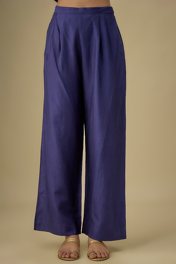 Purple Silk Zardosi Embroidered Kurta Set by Jayanti Reddy at Pernia's Pop Up Shop