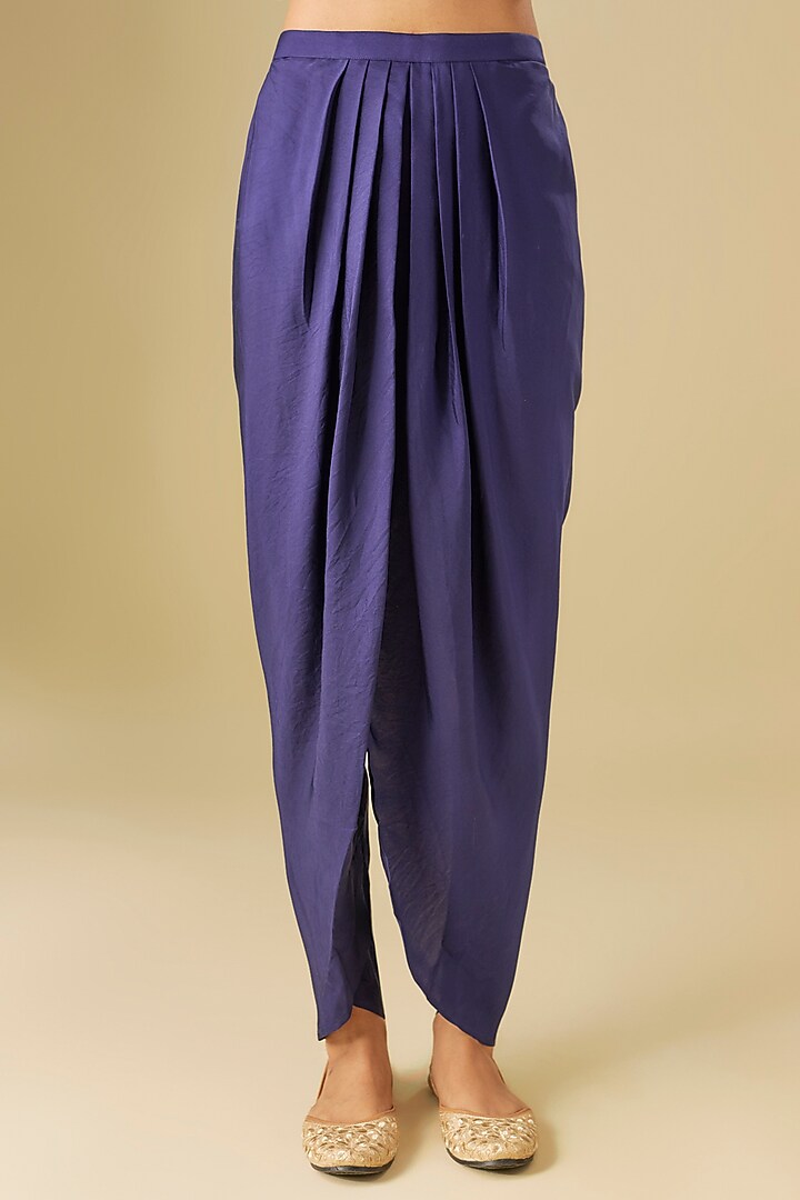 Purple Silk Zardosi Embroidered Tunic Set by Jayanti Reddy at Pernia's Pop Up Shop
