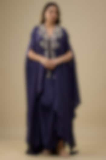 Purple Silk Zardosi Embroidered Cape Set by Jayanti Reddy at Pernia's Pop Up Shop