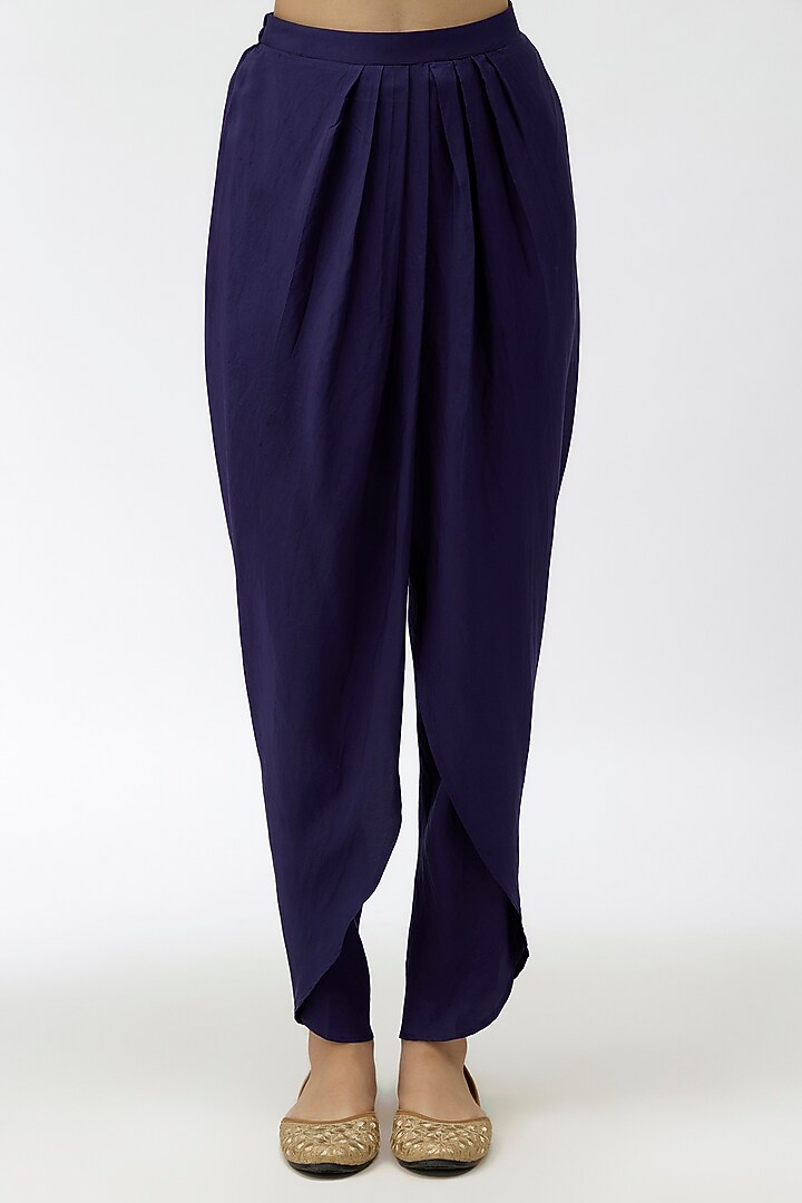 Purple Silk Zardosi Embroidered Tunic Set by Jayanti Reddy at Pernia's Pop Up Shop