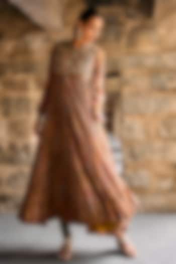 Multi-Colored Raw Silk Zardosi Embroidered Bridal Anarkali Set by Jayanti Reddy at Pernia's Pop Up Shop