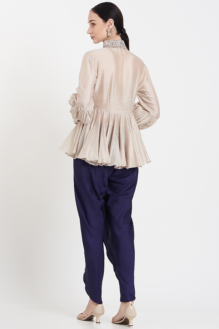 Purple Chanderi Silk Dhoti Pant Set by Jayanti Reddy at Pernia's Pop Up Shop