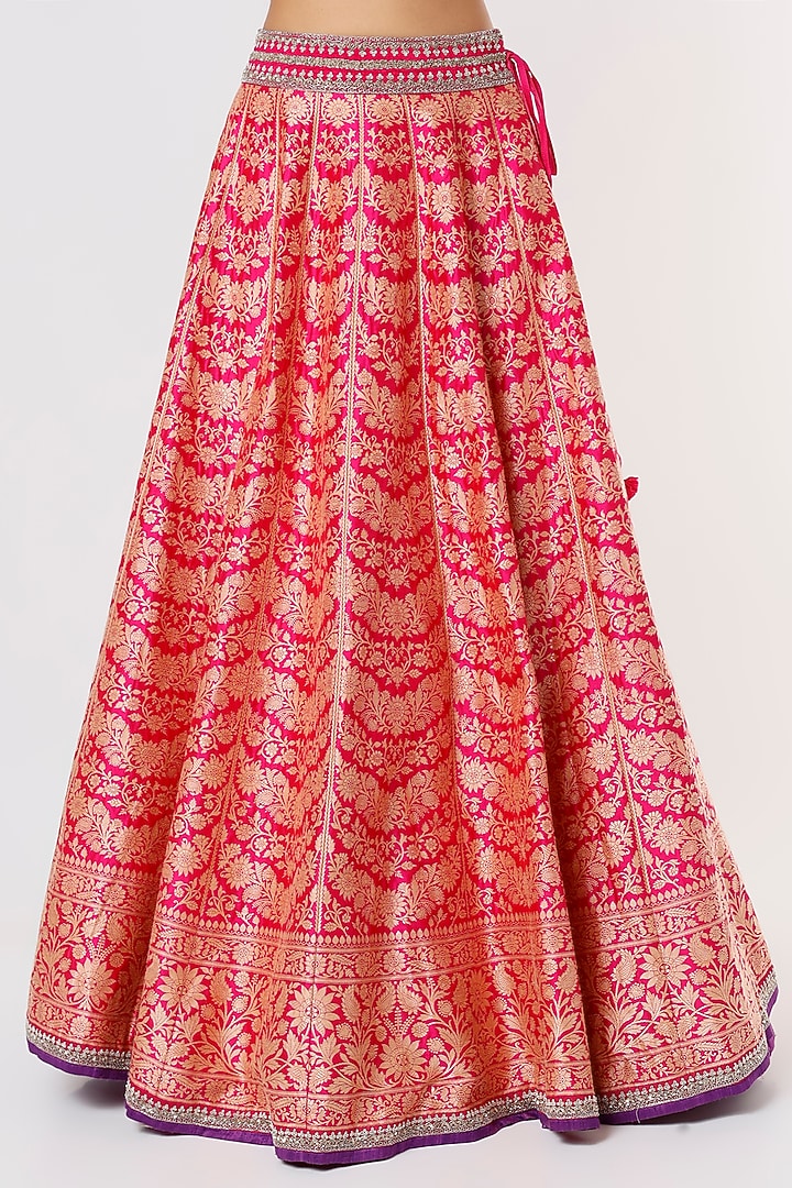 Red Zardosi Embroidered Bridal Lehenga Set by Jayanti Reddy at Pernia's Pop Up Shop