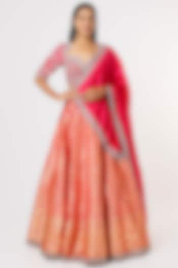 Fuchsia Banarasi Embroidered Bridal Lehenga Set by Jayanti Reddy at Pernia's Pop Up Shop