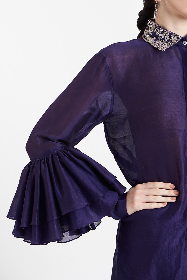 Purple Chanderi Silk Dhoti Pant Set by Jayanti Reddy at Pernia's Pop Up Shop
