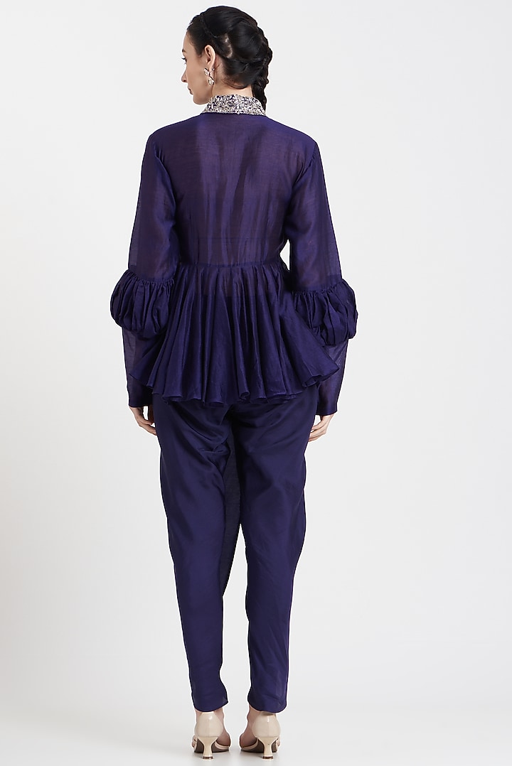 Purple Chanderi Silk Pant Set by Jayanti Reddy at Pernia's Pop Up Shop