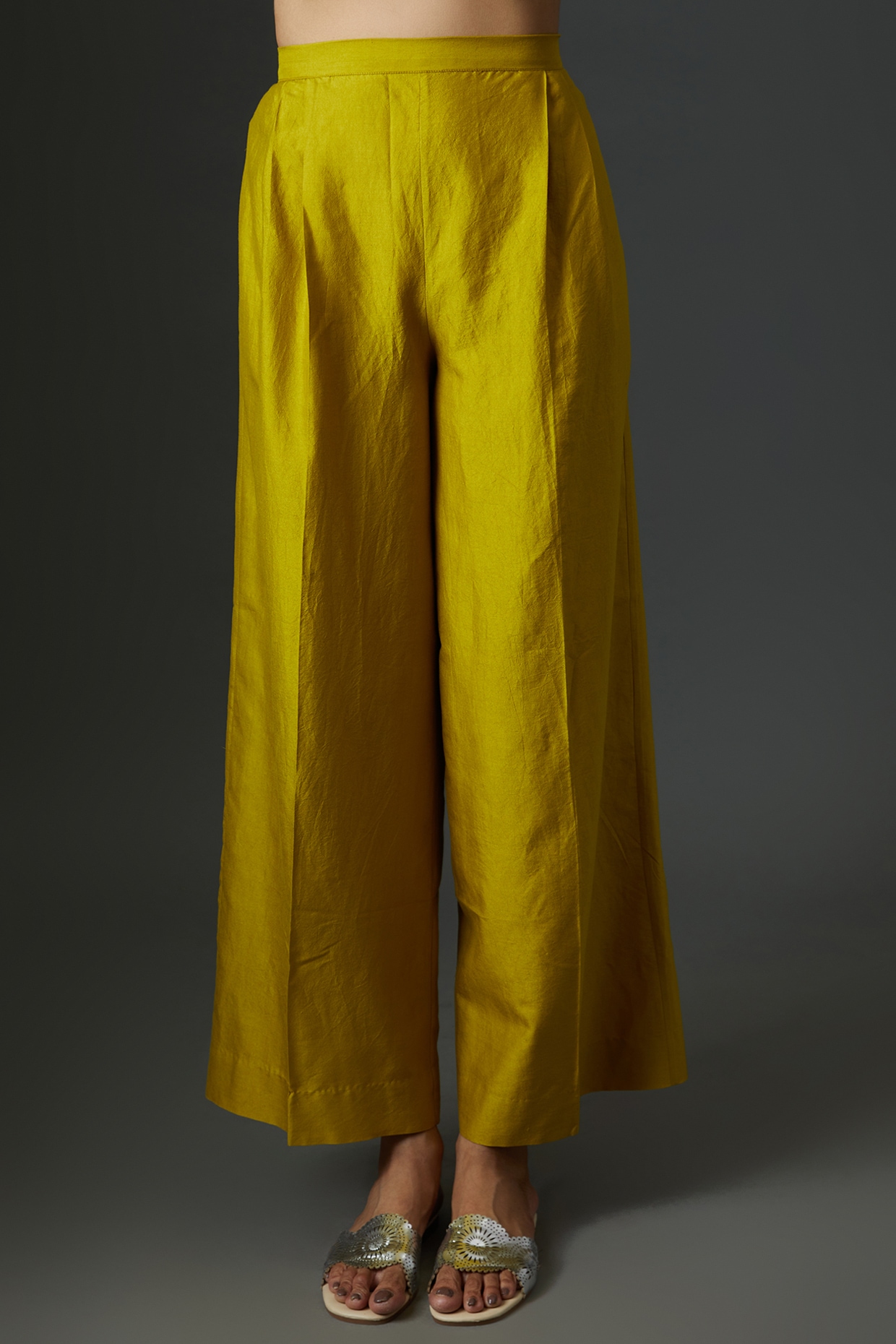 Casual Plain Wide Leg Mustard Yellow Women Pants (Women's) - Walmart.com