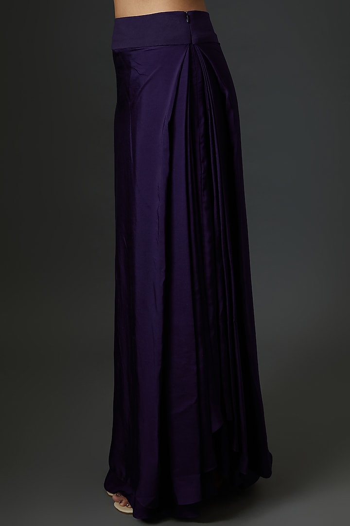 Purple Silk Embroidered Cape Set by Jayanti Reddy at Pernia's Pop Up Shop