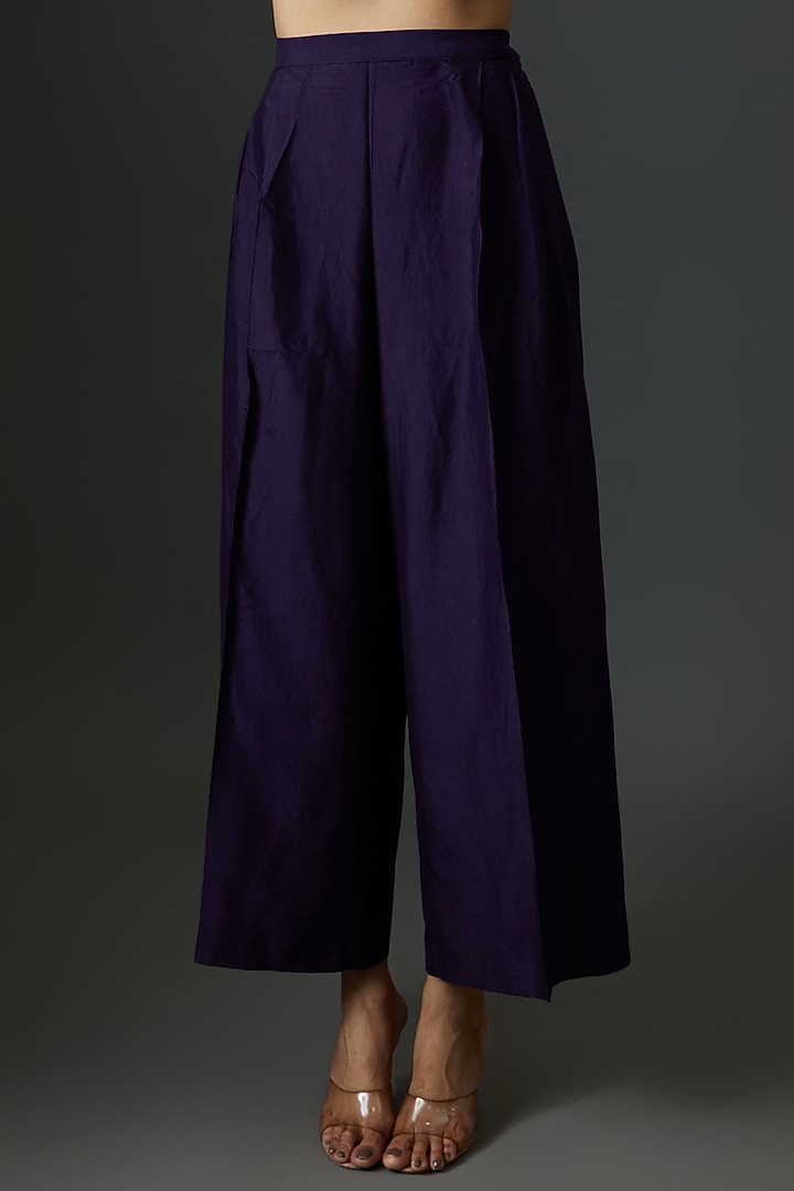 Purple Silk Zari Embroidered Wedding Anarkali Set by Jayanti Reddy at Pernia's Pop Up Shop