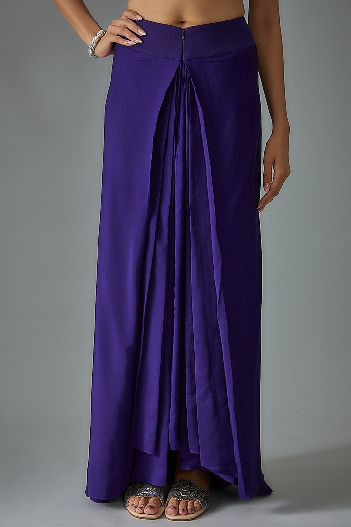 Purple Silk Embroidered Cape Set by Jayanti Reddy at Pernia's Pop Up Shop