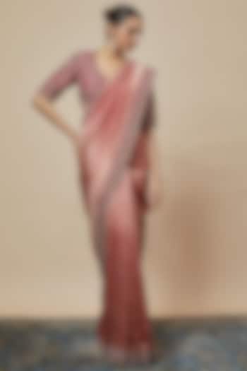 Pink Banarasi Silk Zari Embroidered Bridal Saree Set by Jayanti Reddy at Pernia's Pop Up Shop