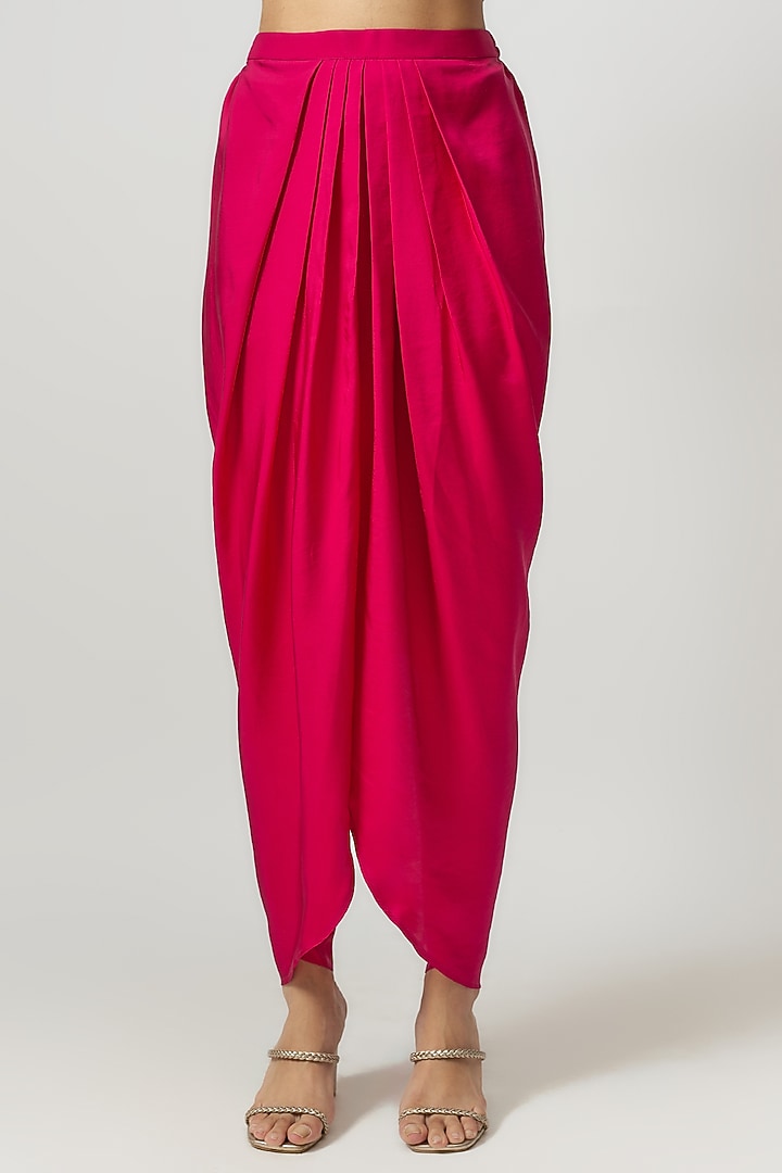 Pink Silk Zari Bird Embroidered Kurta Set by Jayanti Reddy at Pernia's Pop Up Shop