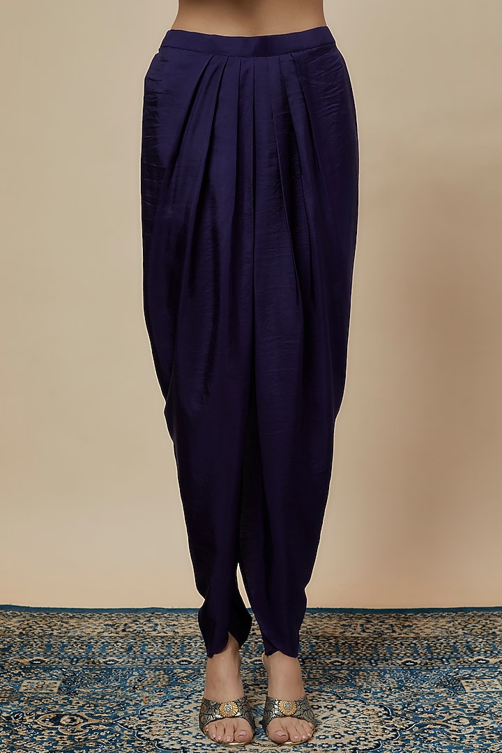 Purple Silk Zari Embroidered Tunic Set by Jayanti Reddy at Pernia's Pop Up Shop