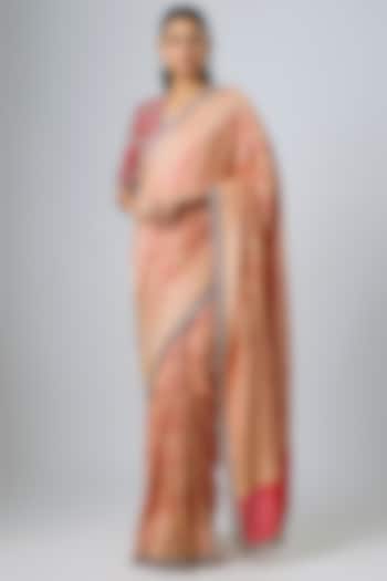 Red Banarasi Zardozi Embroidered Bridal Saree Set by Jayanti Reddy at Pernia's Pop Up Shop
