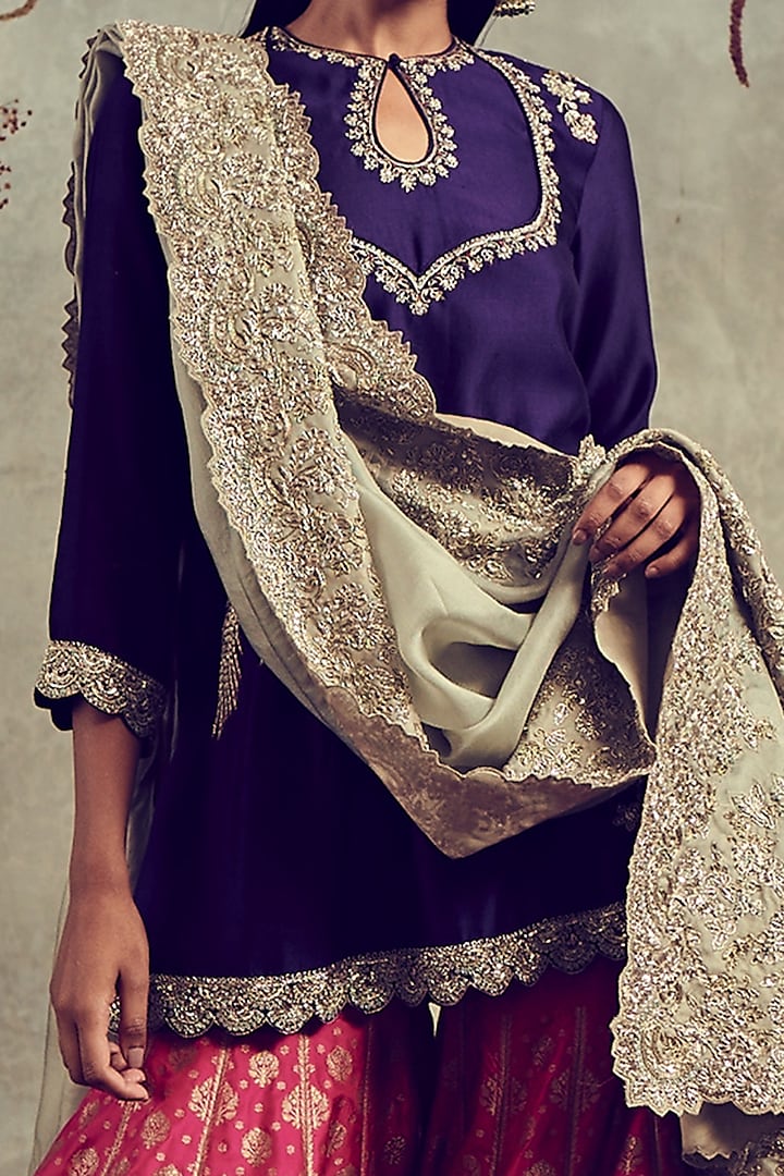 Red Banarasi Bridal Sharara Set by Jayanti Reddy at Pernia's Pop Up Shop