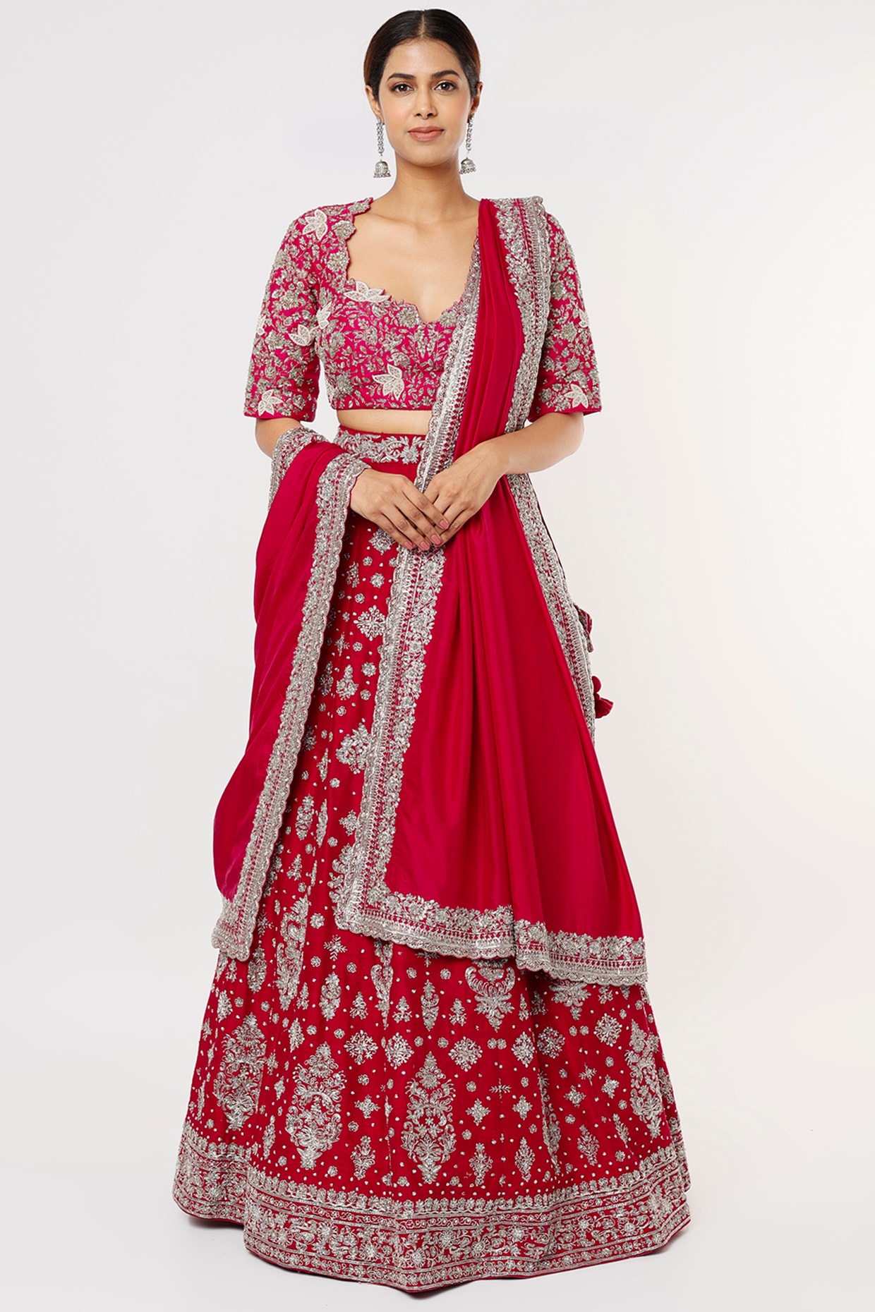 Jayanti Reddy Red lehenga set – Kuro Clothing India