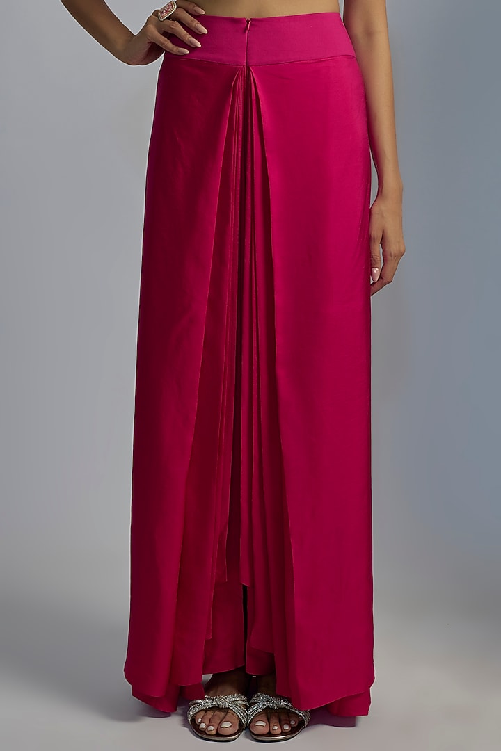 Pink Silk Embroidered Cape Set by Jayanti Reddy at Pernia's Pop Up Shop