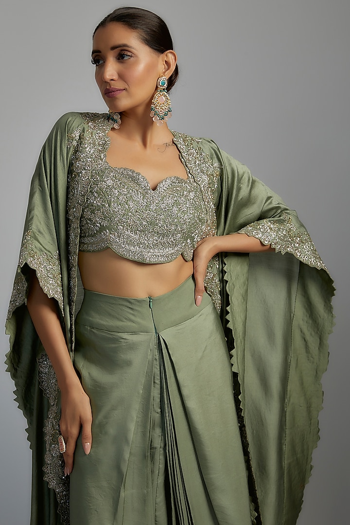 Buy Embroidered Saree Paired With Sleeveless Blouse by Designer Jayanti  Reddy Online at