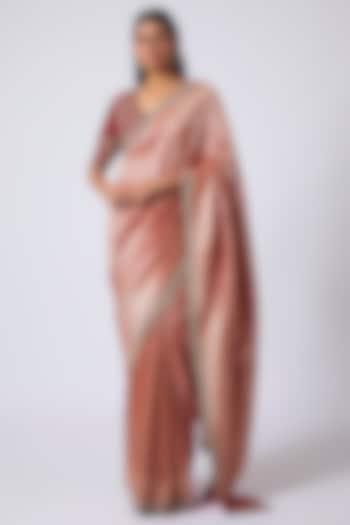 Red Banarasi Zardosi Embroidered Bridal Saree Set by Jayanti Reddy at Pernia's Pop Up Shop