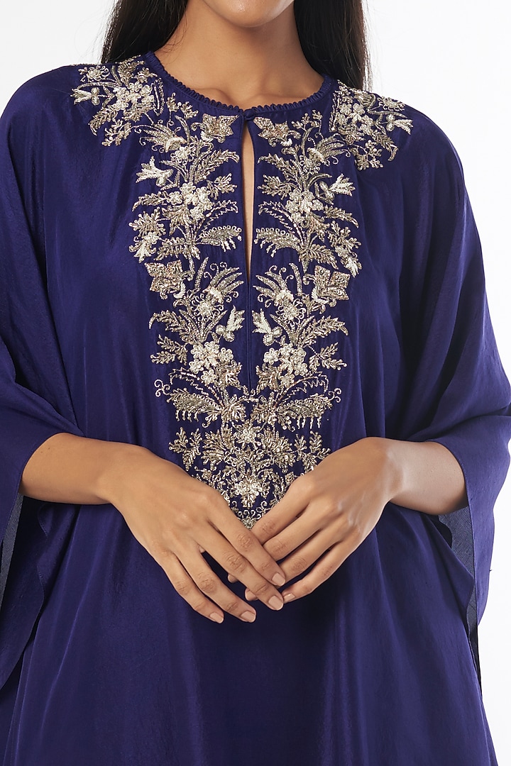 Purple Zardosi Embroidered Kaftan Set by Jayanti Reddy at Pernia's Pop Up Shop
