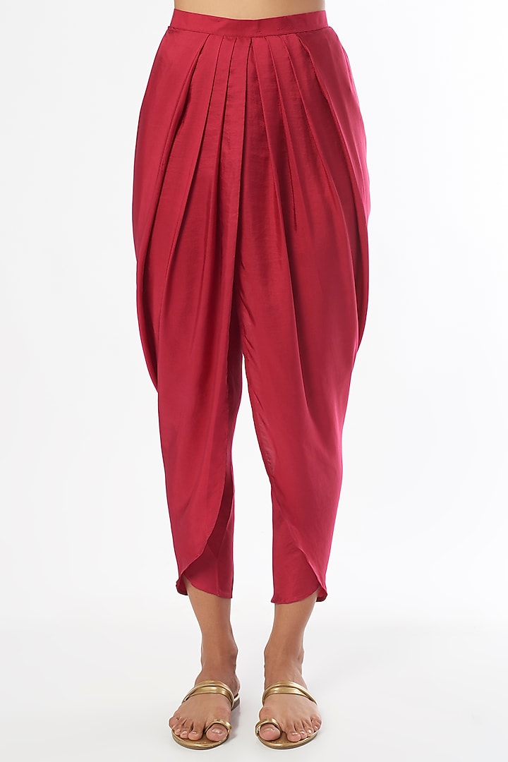 Fuchsia Silk Dhoti Set by Jayanti Reddy at Pernia's Pop Up Shop