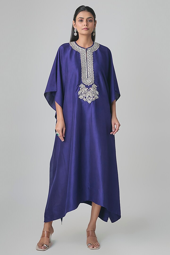 Purple Silk Kaftan by Jayanti Reddy at Pernia's Pop Up Shop