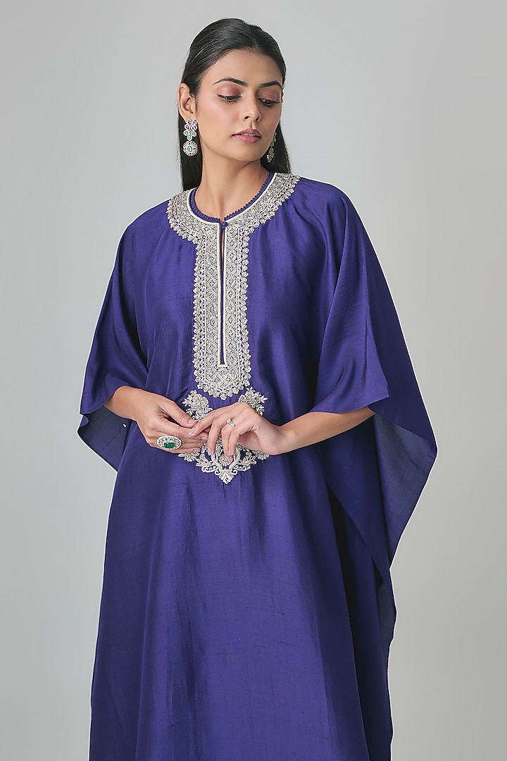 Purple Silk Kaftan by Jayanti Reddy at Pernia's Pop Up Shop